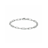 Armband, zilver gerhodineerd paperclip (lengte:18 cm.) - 23296
