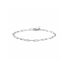 Armband, zilver gerhodineerd paperclip (lengte: 18cm.) - 23275