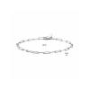 Armband, zilver gerhodineerd paperclip (lengte: 18cm.) - 23275