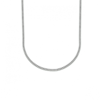 Collier, zilver gerhodineerd gourmetteschakel 2,4mm. (50cm.) - 24336