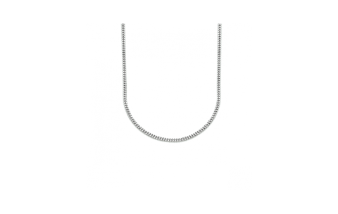 Collier, zilver gerhodineerd gourmetteschakel 2,4mm. (50cm.) - 24336