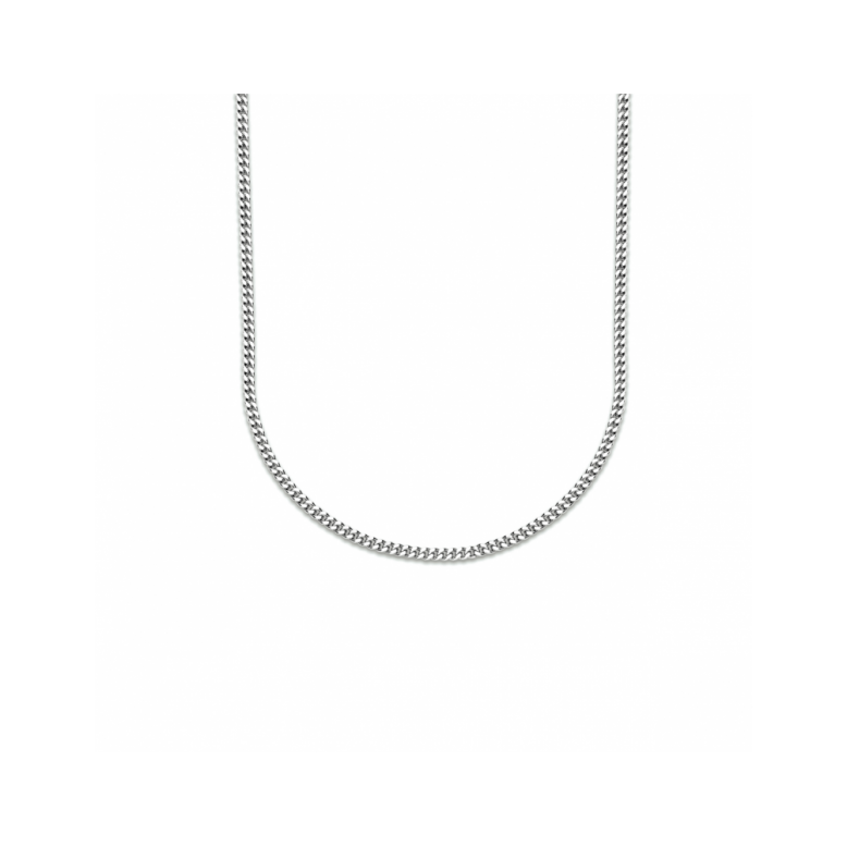 Collier, zilver gerhodineerd gourmetteschakel 2,4mm. (50cm.) - 24336