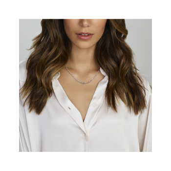 Collier, zilver gerhodineerd paperclip 45 cm - 23701 Collier, zilver gerhodineerd paperclip 45 cm - 23701