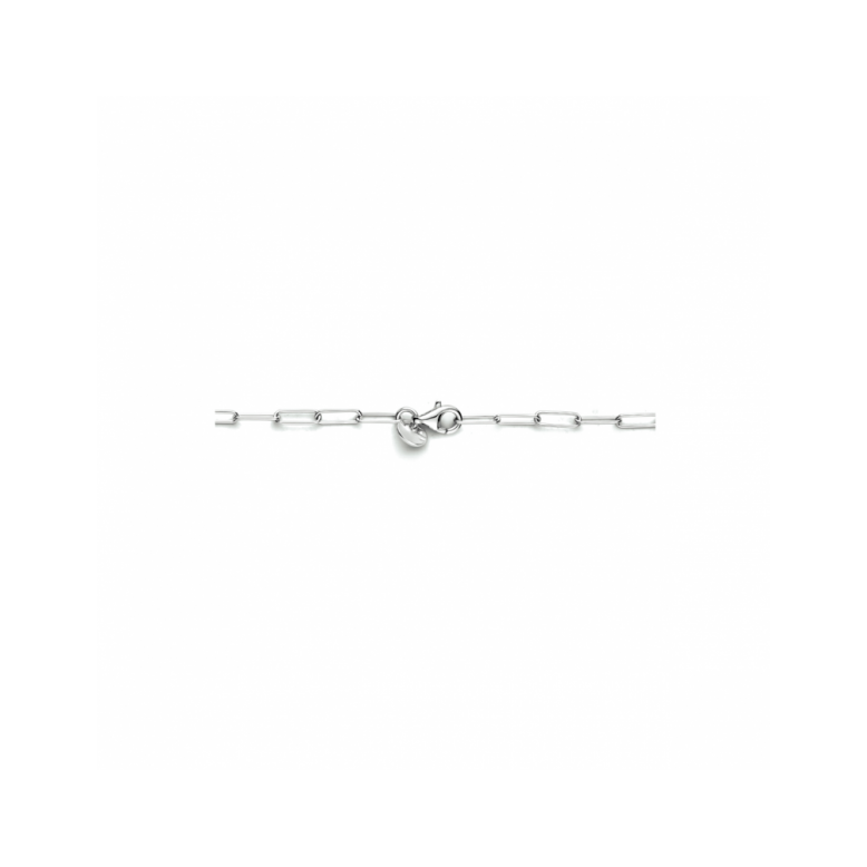 Collier, zilver gerhodineerd paperclip  45 cm - 23701