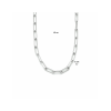 Collier, zilver gerhodineerd paperclip  45 cm - 23701