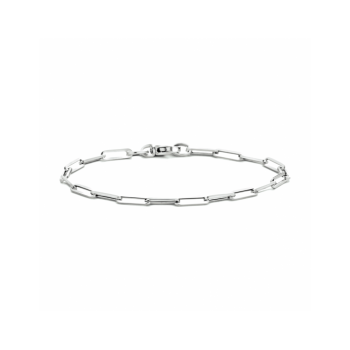 Armband, 14krt.witgoud boxlink-schakel (lengte: 18cm.) - 24983