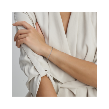 Armband, 14krt.witgoud boxlink-schakel (lengte: 18cm.) - 24983