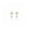 Oorhangers, 14krt.goud met zirconia (lengte: 1cm.) - 22522 Oorhangers, 14krt.goud met zirconia (lengte: 1cm.) - 22522