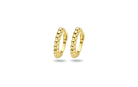 Oorringen, 14kt.goud met bolletjes (10x1,7mm.) - 24436