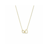 Collier, 14krt.goud twee hartjes (lengte verstelbaar:40-42-44cm.) - 24973