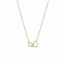 Collier, 14krt.goud twee hartjes (lengte verstelbaar:40-42-44cm.) - 24973