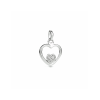 Hanger, zilver grhodineerd hart zirkonia (10mm.) - 24588