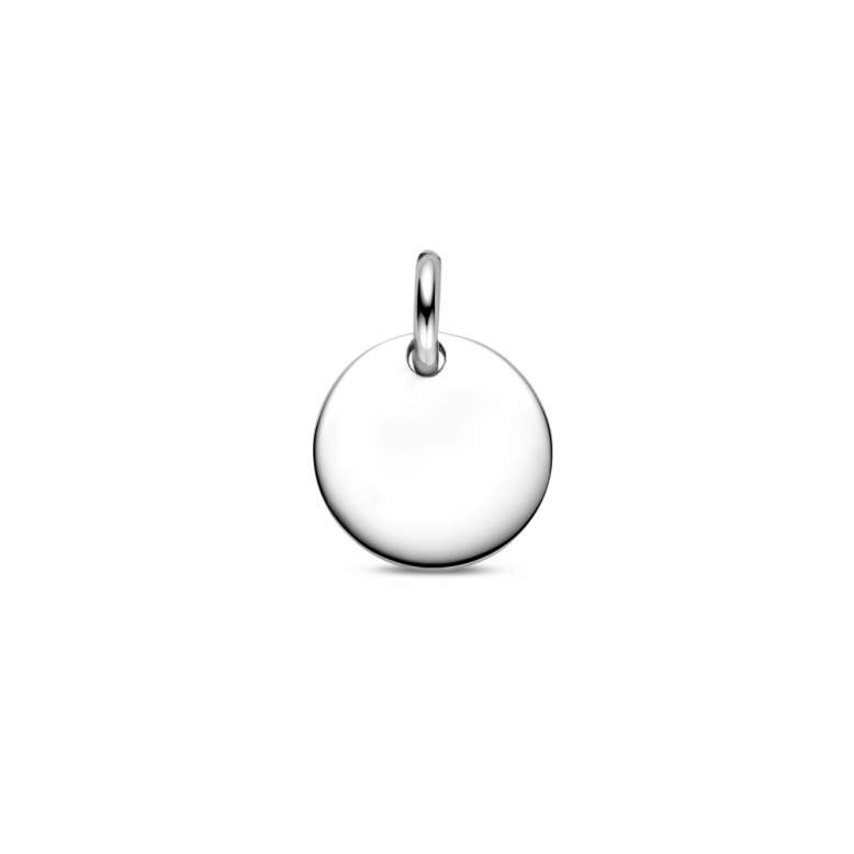 Graveerhanger, zilver gerhodineerd rond (8mm.) - 23237
