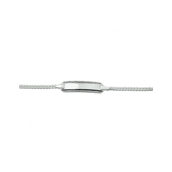 Graveerarmband, zilver gerhodineerd met hart (9-11cm.) - 24186