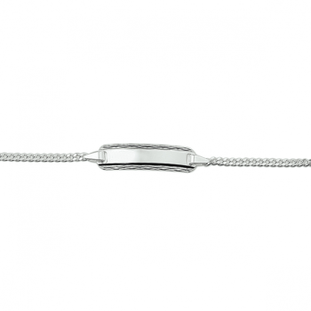Graveerarmband, zilver gerhodineerd met hart (9-11cm.) - 24186