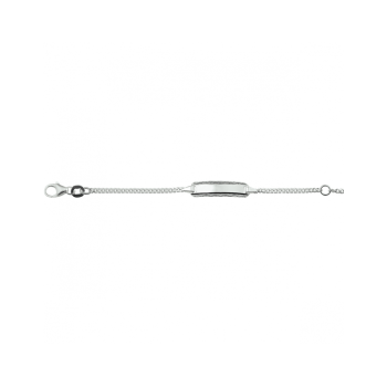 Graveerarmband, zilver gerhodineerd met hart (9-11cm.) - 24186