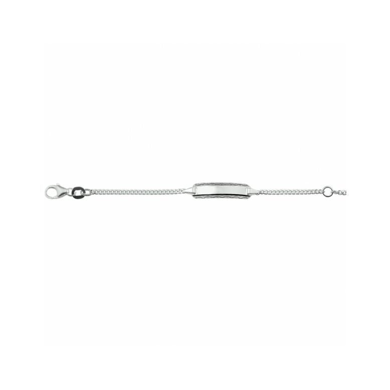 Graveerarmband, zilver gerhodineerd met hart (9-11cm.) - 24186