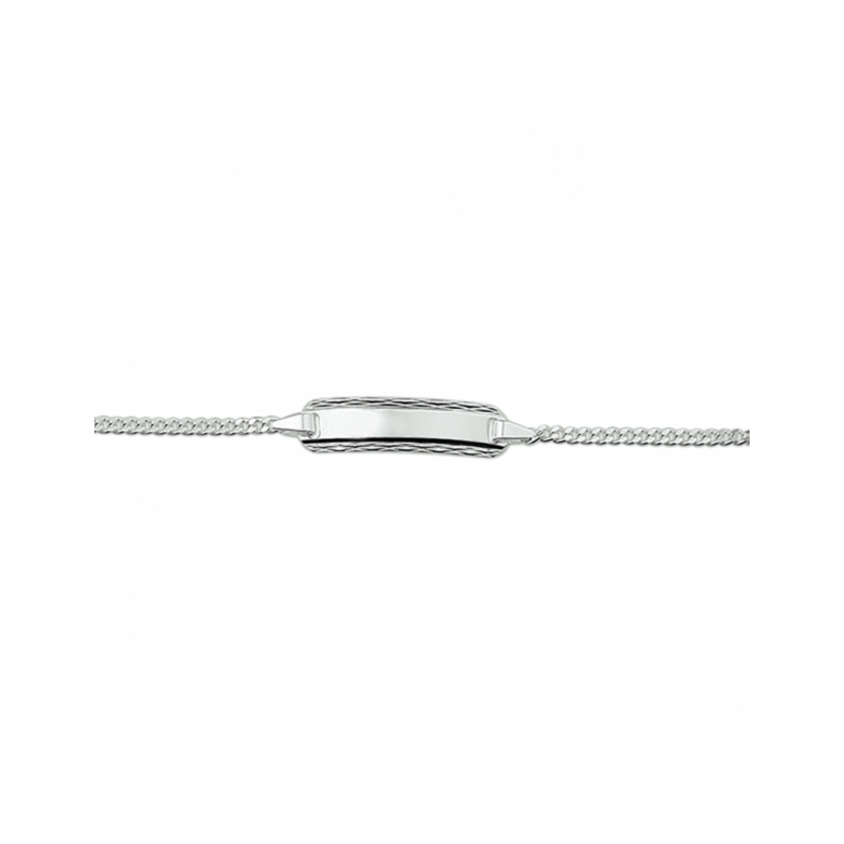 Graveerarmband, zilver gerhodineerd met hart (9-11cm.) - 24186