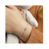 Armband, zilver gerhodineerd met hart (13-16cm.) - 23422