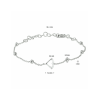 Armband, zilver gerhodineerd met hart (13-16cm.) - 23422