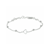 Armband, zilver gerhodineerd met hart (13-16cm.) - 23422