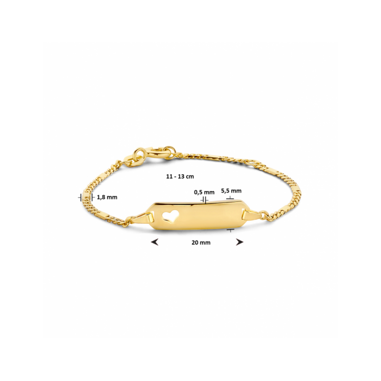 Graveerarmband, 14krt. goud (verstelbaar: 11-13cm.>vanaf 1jaar) - 22447