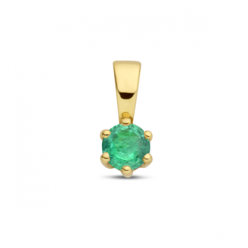 Hanger, 14krt.goud met geboortesteen Smaragd (mei) - 23911