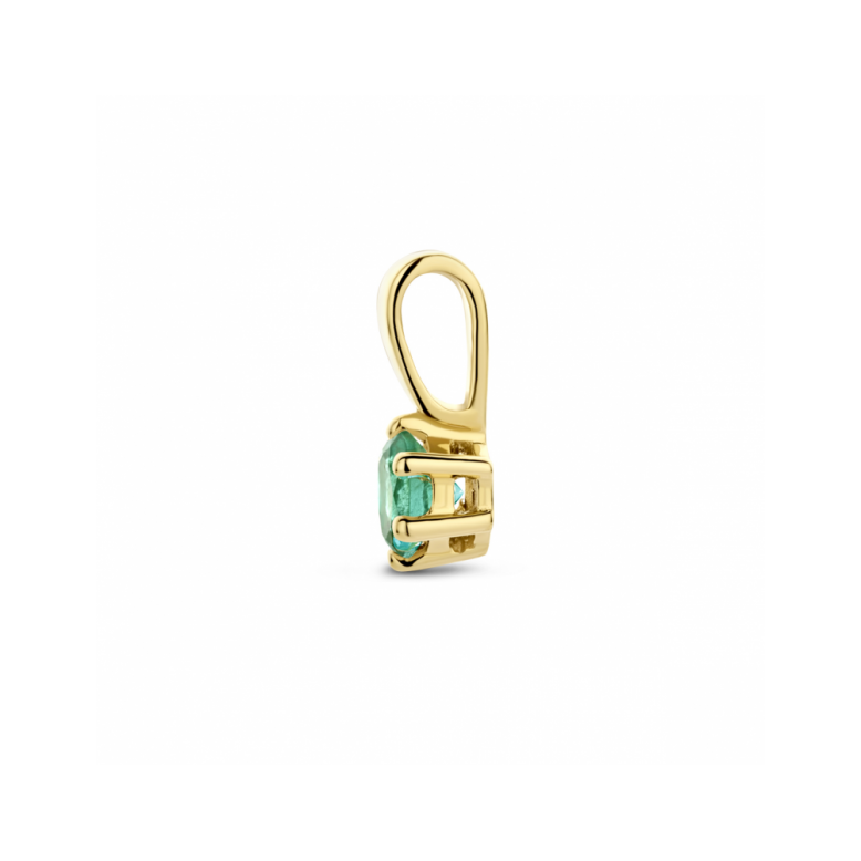 Hanger, 14krt.goud met geboortesteen Smaragd (mei) - 23911