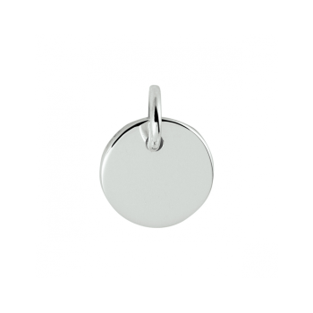 Graveerhanger, zilver gerhodineerd rond (10mm.) - 23236
