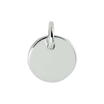 Graveerhanger, zilver gerhodineerd rond (10mm.) - 23236