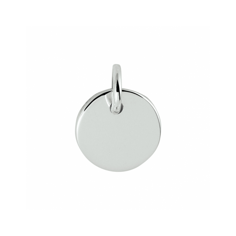 Graveerhanger, zilver gerhodineerd rond (10mm.) - 23236