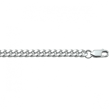 Armband, zilver gourmette  4,3 mm. (lengte: 19cm.) - 24204