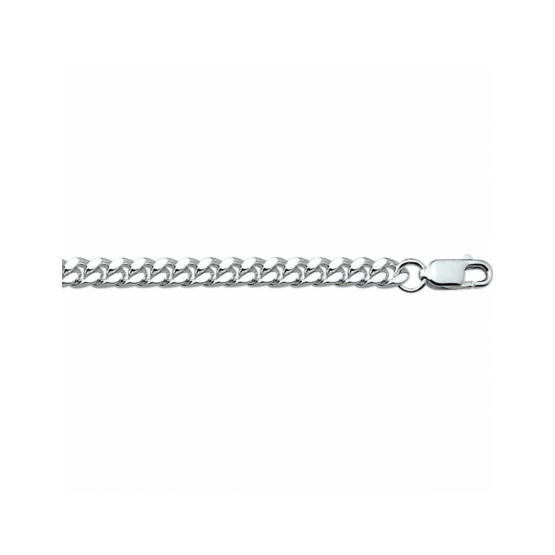 Armband, zilver gourmette  4,3 mm. (lengte: 19cm.) - 24204