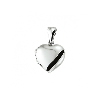 Medaillon, zilver glad hart (20mm.) - 24129 Medaillon, zilver glad hart (20mm.) - 24129
