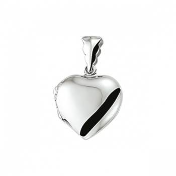 Medaillon, zilver glad hart (20mm.) - 24129 Medaillon, zilver glad hart (20mm.) - 24129