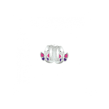 Oorringen, zilver gerhodineerd vlinder kleur - 24544 Oorringen, zilver gerhodineerd vlinder kleur - 24544