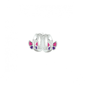 Oorringen, zilver gerhodineerd vlinder kleur - 24544