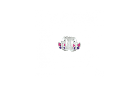 Oorringen, zilver gerhodineerd vlinder kleur - 24544