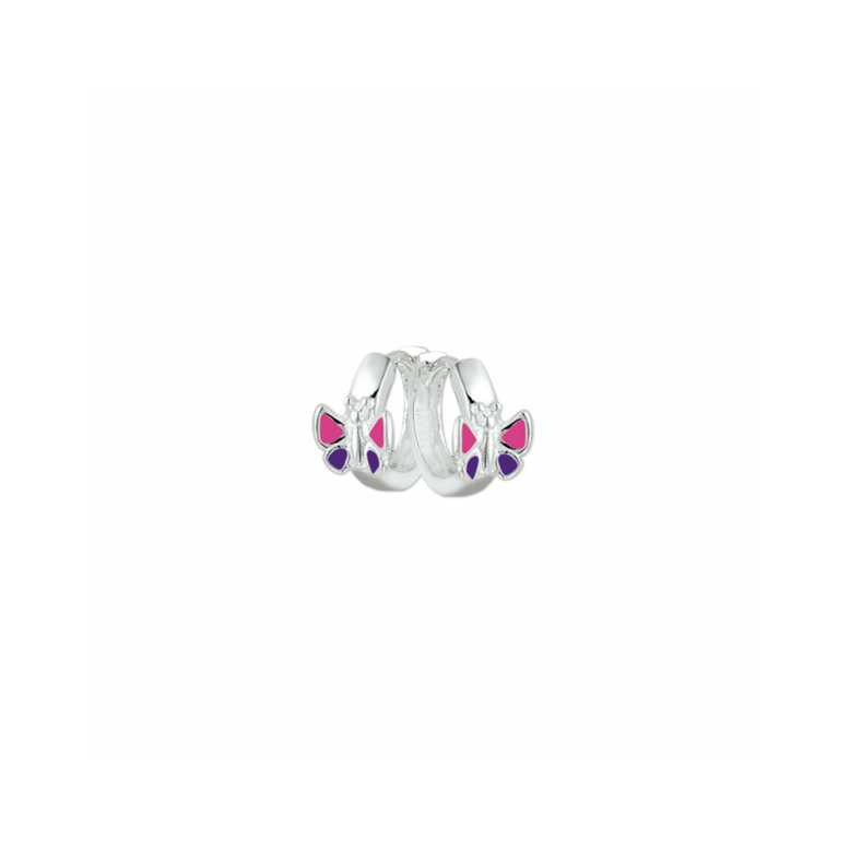 Oorringen, zilver gerhodineerd vlinder kleur - 24544