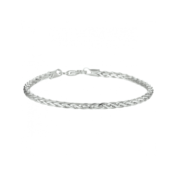 Armband, zilver vossestaart 3,0 mm (lengte: 19cm.) - 22725
