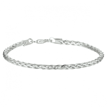 Armband, zilver vossestaart 3,0 mm (lengte: 19cm.) - 22725