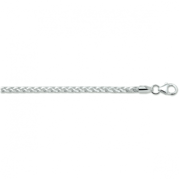 Armband, zilver vossestaart 3,0 mm (lengte: 19cm.) - 22725
