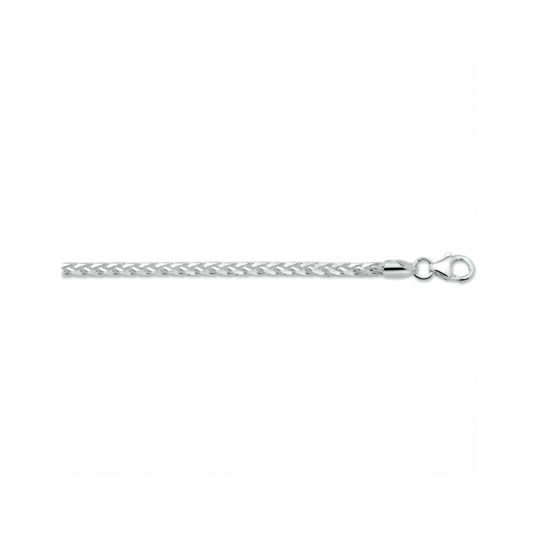 Armband, zilver vossestaart 3,0 mm (lengte: 19cm.) - 22725