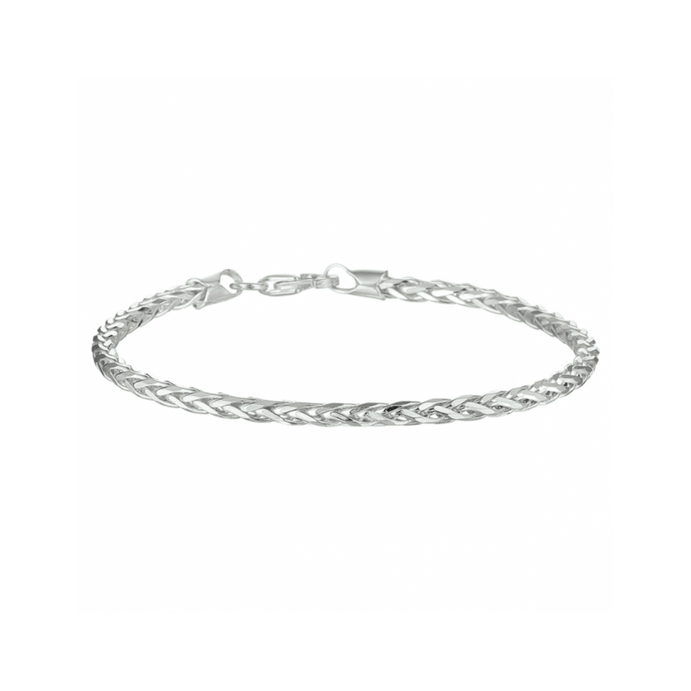 Armband, zilver vossestaart 3,0 mm (lengte: 19cm.) - 22725