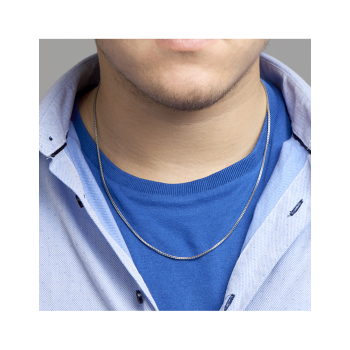 Collier, zilver/oxi vossestaart 1,6 mm (lengte 60cm.) - 22670 Collier, zilver/oxi vossestaart 1,6 mm (lengte 60cm.) - 22670