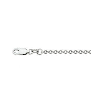 Collier, zilver gerhodineerd ankerschakel (lengte: 80cm.) - 24084
