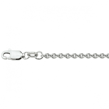 Collier, zilver gerhodineerd ankerschakel (lengte: 80cm.) - 24084