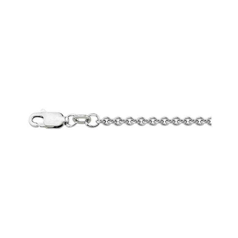 Collier, zilver gerhodineerd ankerschakel (lengte: 80cm.) - 24084