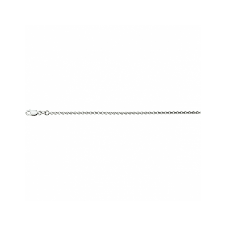 Collier, zilver gerhodineerd ankerschakel (lengte: 80cm.) - 24084