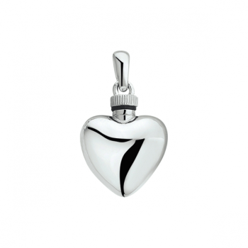Urnhanger, zilver gerhodineerd hart (breedte: 16,5mm.) - 24673
